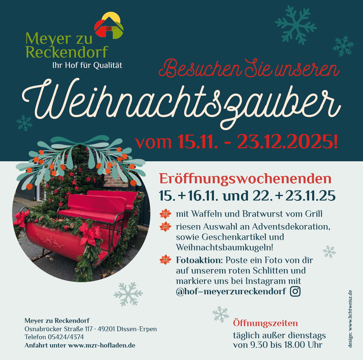 Eröffnungswochenenden Weihnachten 2025